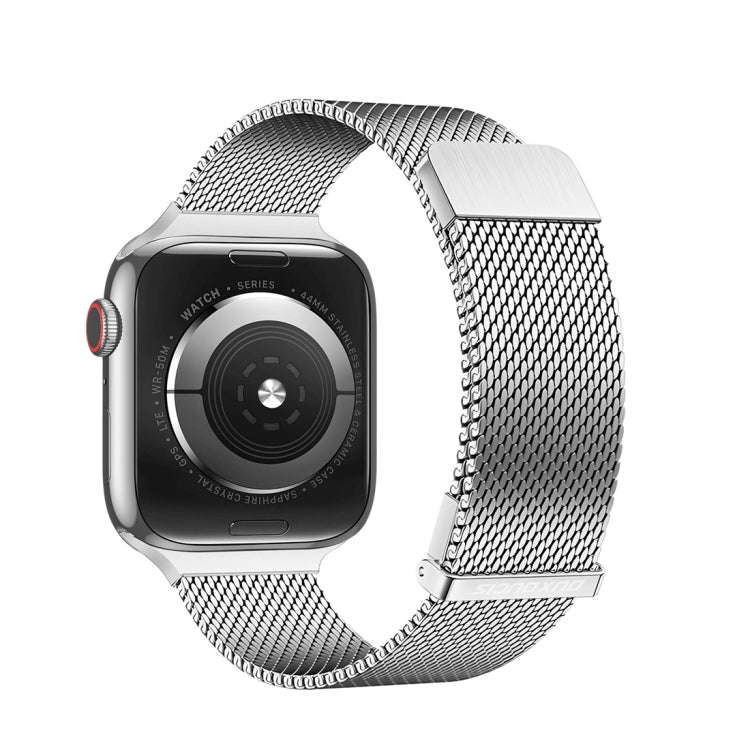For Apple Watch Series 8 45mm DUX DUCIS Milanese Pro Series Stainless Steel Watch Band(Silver)