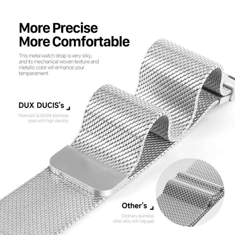 For Apple Watch Series 8 45mm DUX DUCIS Milanese Pro Series Stainless Steel Watch Band(Silver)