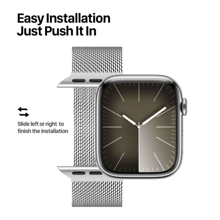 For Apple Watch Series 8 45mm DUX DUCIS Milanese Pro Series Stainless Steel Watch Band(Silver)