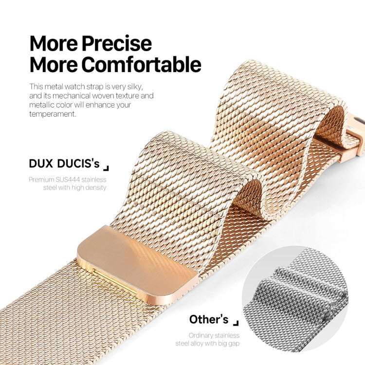 For Apple Watch Series 7 45mm DUX DUCIS Milanese Pro Series Stainless Steel Watch Band(Gold)