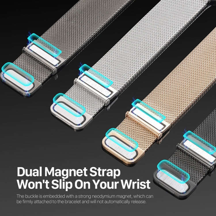 For Apple Watch Series 7 45mm DUX DUCIS Milanese Pro Series Stainless Steel Watch Band(Gold)