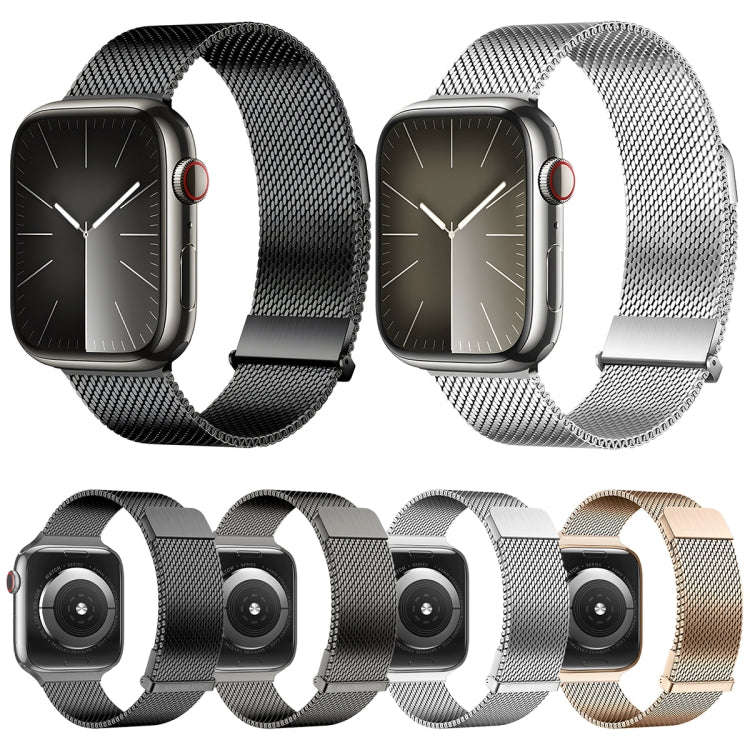 For Apple Watch Series 7 45mm DUX DUCIS Milanese Pro Series Stainless Steel Watch Band(Gold)