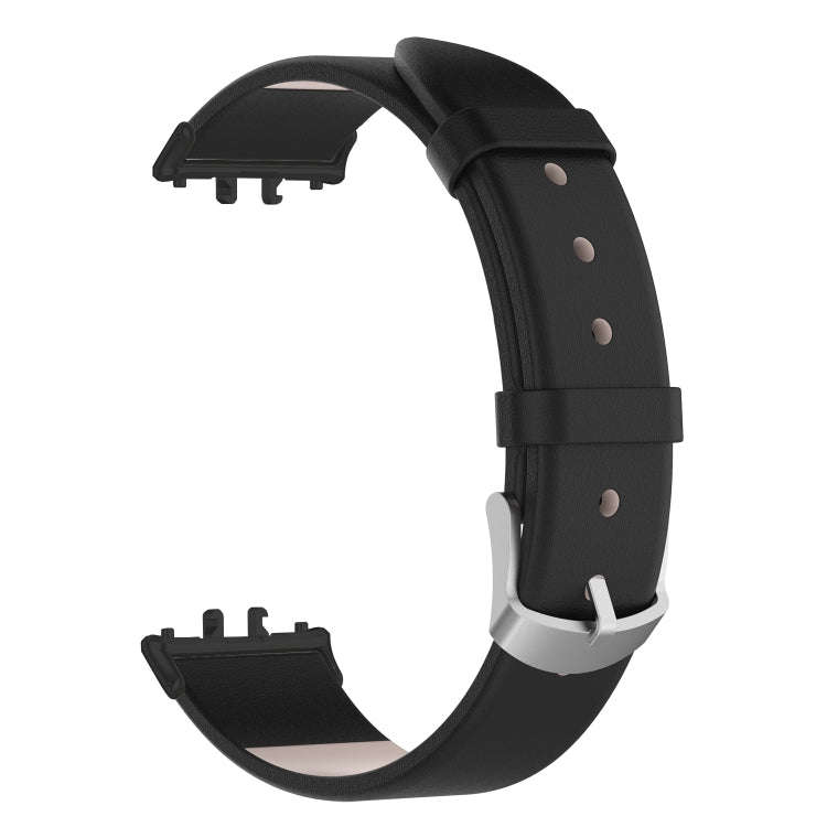 For Samsung Galaxy Fit 3 PU Leather Watch Band(Black)