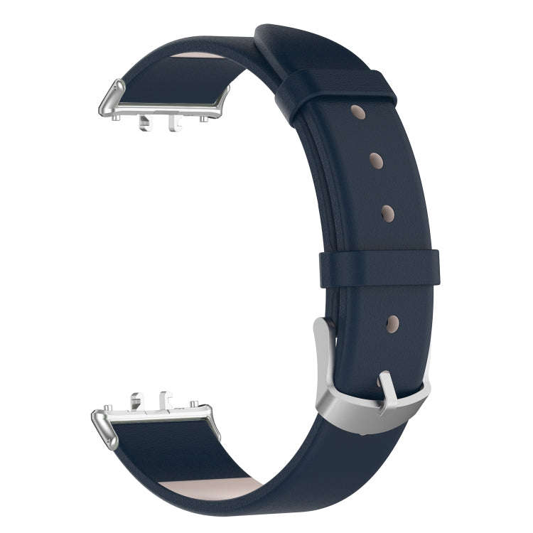 For Samsung Galaxy Fit 3 PU Leather Watch Band(Dark Blue)