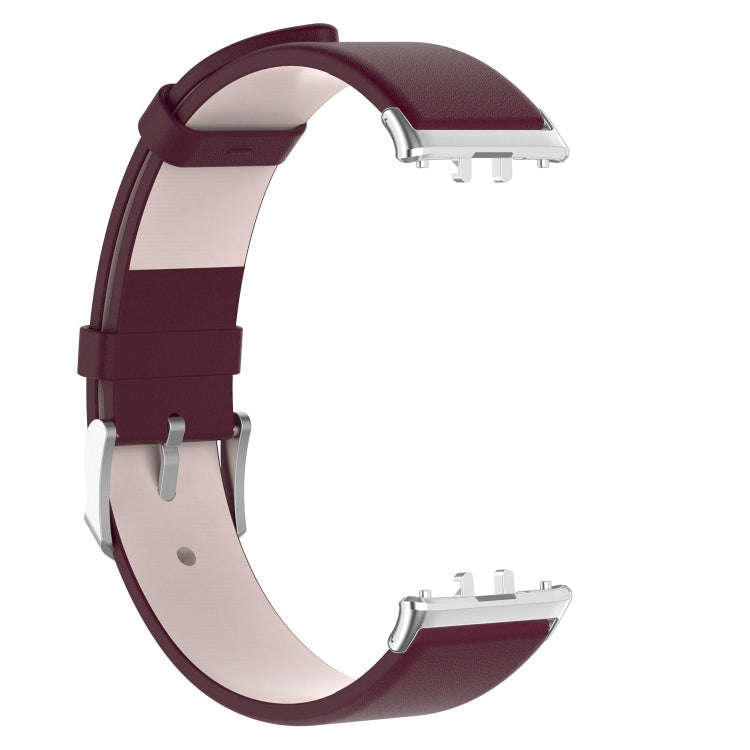 For Samsung Galaxy Fit 3 PU Leather Watch Band(Wine Red)