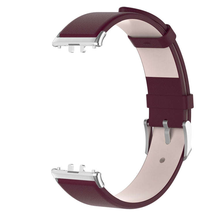 For Samsung Galaxy Fit 3 PU Leather Watch Band(Wine Red)