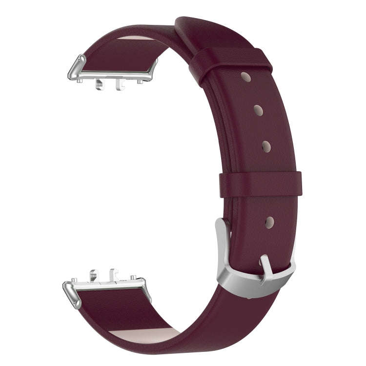For Samsung Galaxy Fit 3 PU Leather Watch Band(Wine Red)