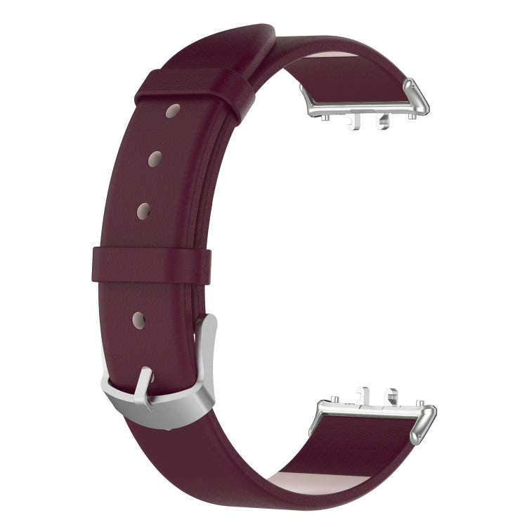For Samsung Galaxy Fit 3 PU Leather Watch Band(Wine Red)