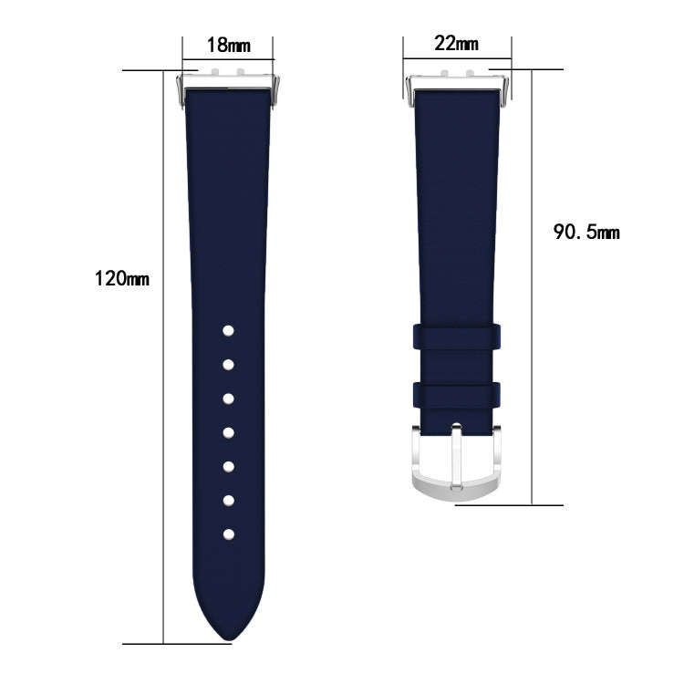 For Samsung Galaxy Fit 3 PU Leather Watch Band(Dark Blue)