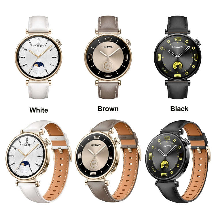For Huawei Watch  GT 4 18mm Genuine Leather Watch Band(White)