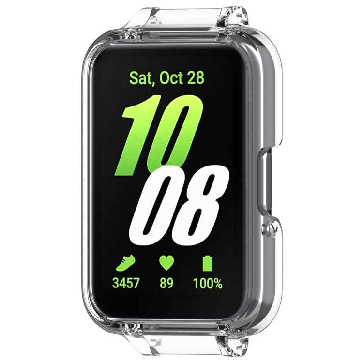 For Samsung Galaxy Fit 3 12mm Half Coverage Hollowed PC Watch Protective Case(Transparent White)