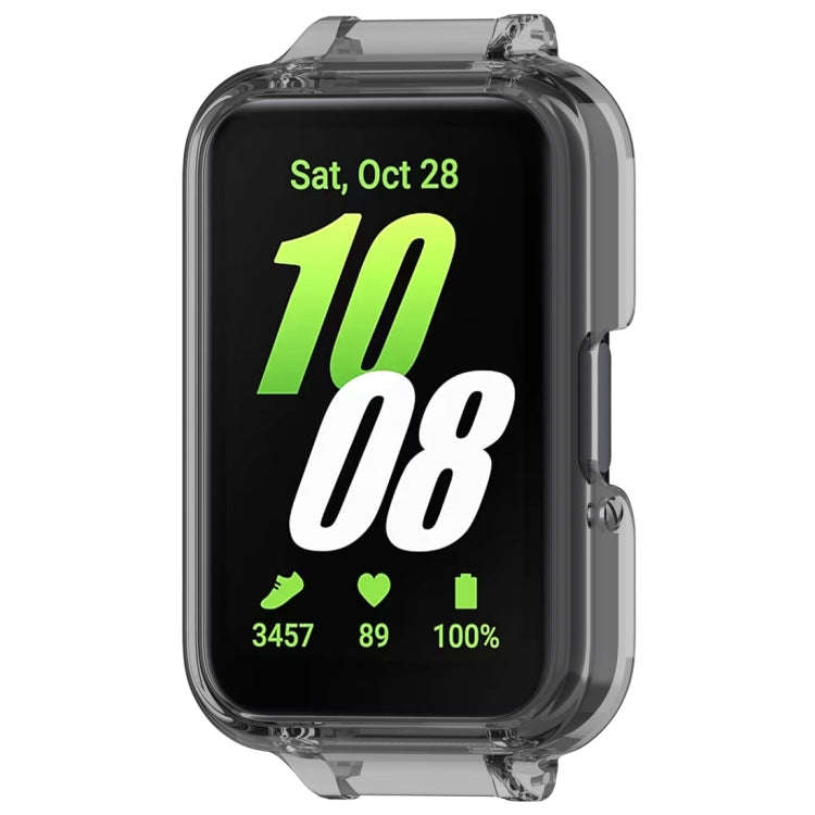 For Samsung Galaxy Fit 3 12mm Half Coverage Hollowed PC Watch Protective Case(Transparent Black)