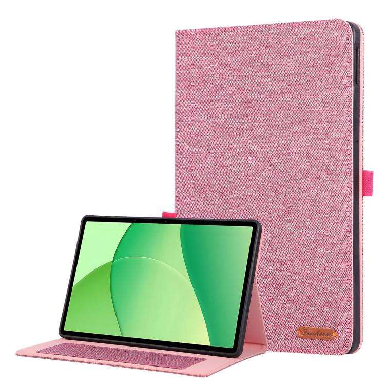 For OPPO Pad SE 11 2025 Fabric Texture Horizontal Flip Leather Tablet Case(Pink)