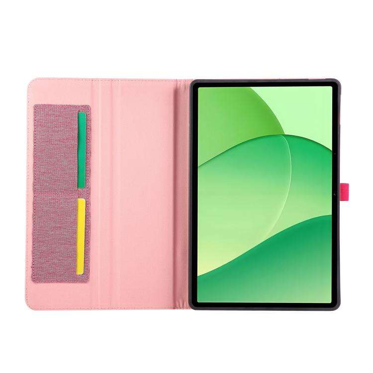 For OPPO Pad SE 11 2025 Fabric Texture Horizontal Flip Leather Tablet Case(Pink)
