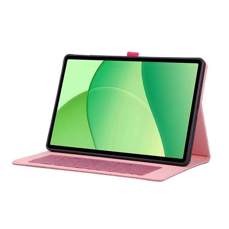 For OPPO Pad SE 11 2025 Fabric Texture Horizontal Flip Leather Tablet Case(Pink)