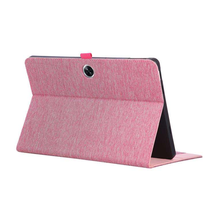 For OPPO Pad SE 11 2025 Fabric Texture Horizontal Flip Leather Tablet Case(Pink)