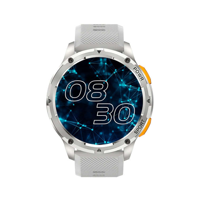 LEMFO AK59 1.43 inch AMLOED Round Screen Silicone Strap Smart Watch(Silver)