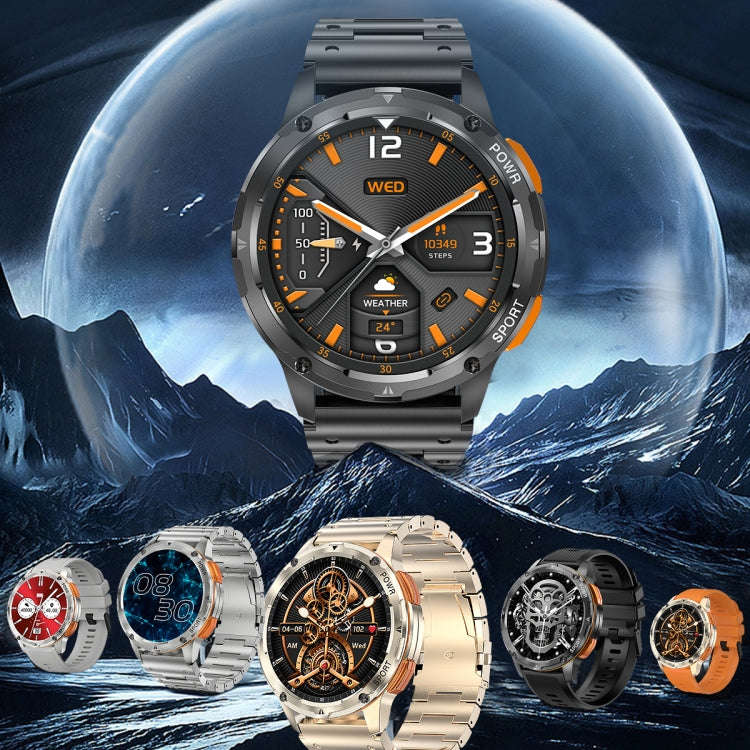 LEMFO AK59 1.43 inch AMLOED Round Screen Silicone Strap Smart Watch(Black)