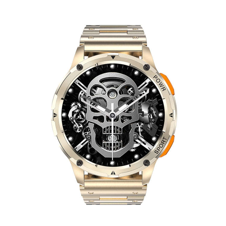 LEMFO AK59 1.43 inch AMLOED Round Screen Steel Strap Smart Watch(Gold)