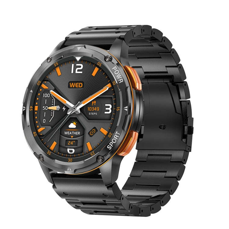 LEMFO AK59 1.43 inch AMLOED Round Screen Steel Strap Smart Watch(Black)