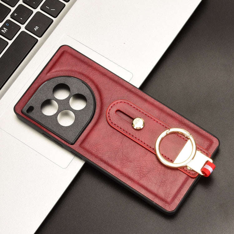 For OnePlus Ace 3 Pro 5G Wristband Leather Back Phone Case(Red)