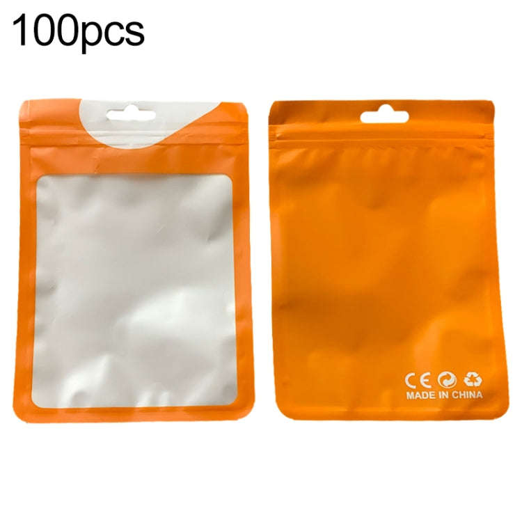 100pcs / Pack Pearlized Translucent CPP Plastic Packaging Ziplock Bag, Size:10.5x15cm(Orange)