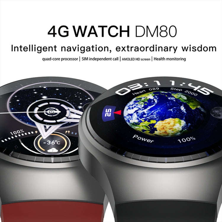 LEMFO DM80 1.43 inch AMOLED Round Screen Smart Watch Android 8.1, Specification:2GB+16GB(Black)