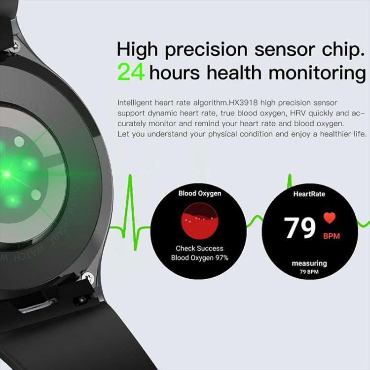 LEMFO DM80 1.43 inch AMOLED Round Screen Smart Watch Android 8.1, Specification:2GB+16GB(Black)