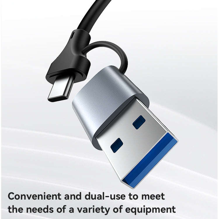 Yesido HB26 2 in 1 USB+USB-C/Type-C to Ethernet Adapter(Grey)