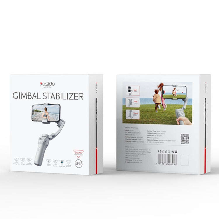 Yesido SF18 Phone Stabilizer Three-Axis Anti-Shake Handheld Gimbal(White)