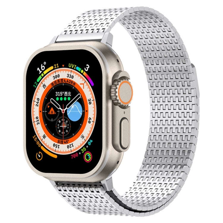 For Apple Watch Series 9 41mm Milanese Loop Magnetic Clasp Stainless Steel Watch Band(Silver)
