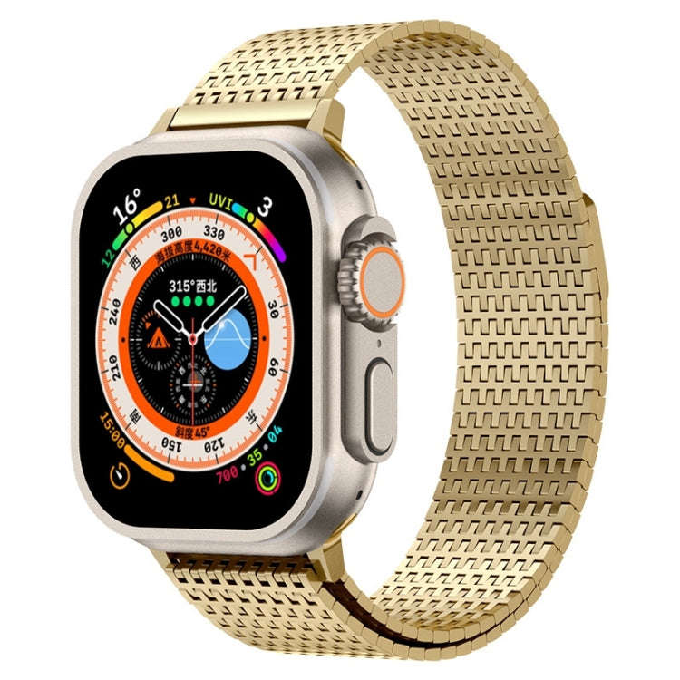 For Apple Watch Series 8 41mm Milanese Loop Magnetic Clasp Stainless Steel Watch Band(Gold)