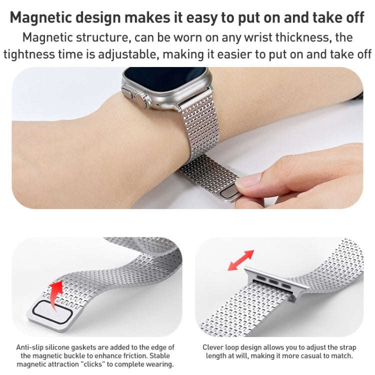 For Apple Watch Series 9 41mm Milanese Loop Magnetic Clasp Stainless Steel Watch Band(Silver)