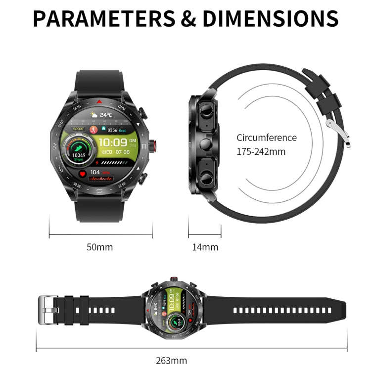 T95 1.52 inch BT5.0 Smart Sport Watch with Earbuds, Support Bluetooth Call / Blood Oxygen / Heart...