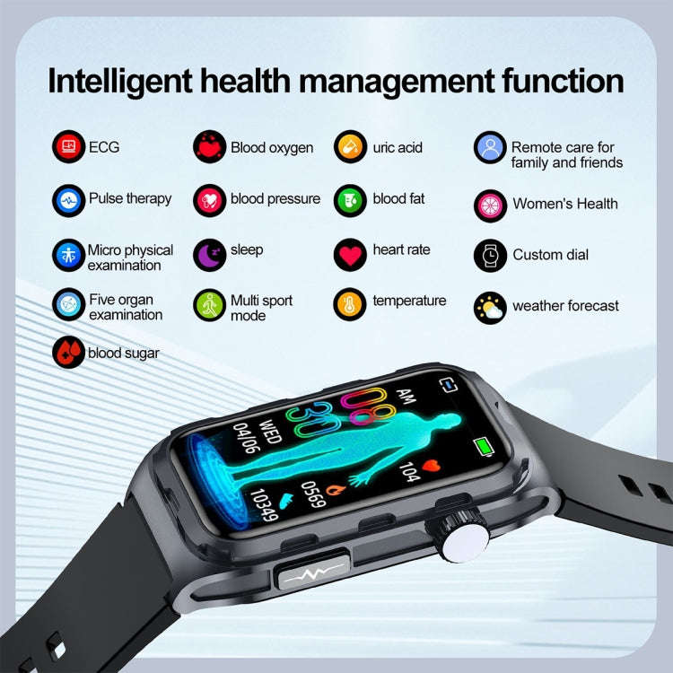 TK79 1.47 inch IP68 Waterproof Smart Watch, Support ECG / Blood Glucose / Blood Oxygen Monitoring...