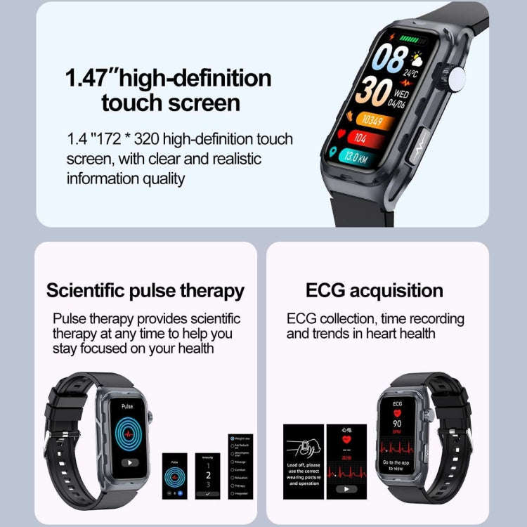 TK79 1.47 inch IP68 Waterproof Smart Watch, Support ECG / Blood Glucose / Blood Oxygen Monitoring...