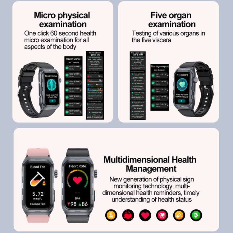 TK79 1.47 inch IP68 Waterproof Smart Watch, Support ECG / Blood Glucose / Blood Oxygen Monitoring...