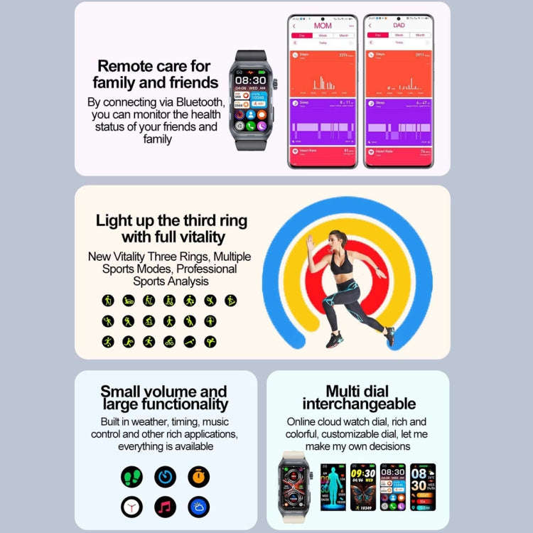 TK79 1.47 inch IP68 Waterproof Smart Watch, Support ECG / Blood Glucose / Blood Oxygen Monitoring...