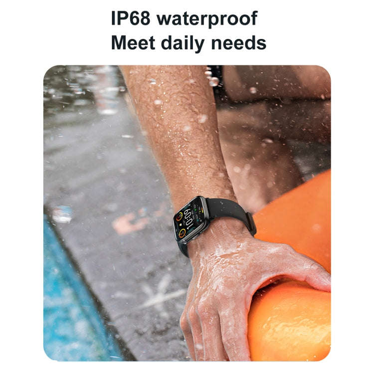 HD12 1.75 inch IP68 Waterproof Smart Watch, Support Blood Oxygen Monitoring(Black)