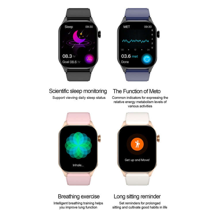 T98 2.04 inch IP68 Waterproof Bluetooth Call Smart Watch, Support Blood Oxygen Monitoring(Black)