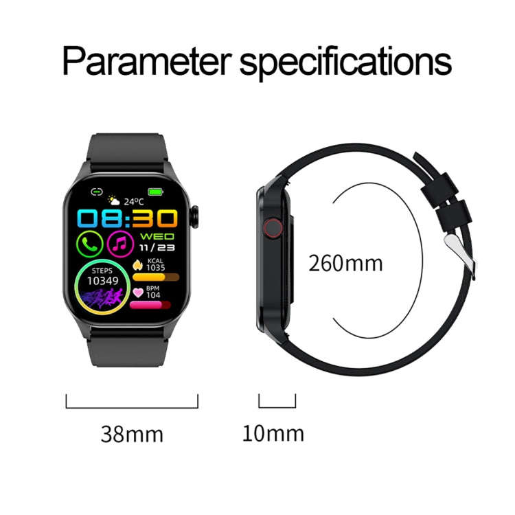 T98 2.04 inch IP68 Waterproof Bluetooth Call Smart Watch, Support Blood Oxygen Monitoring(Black)
