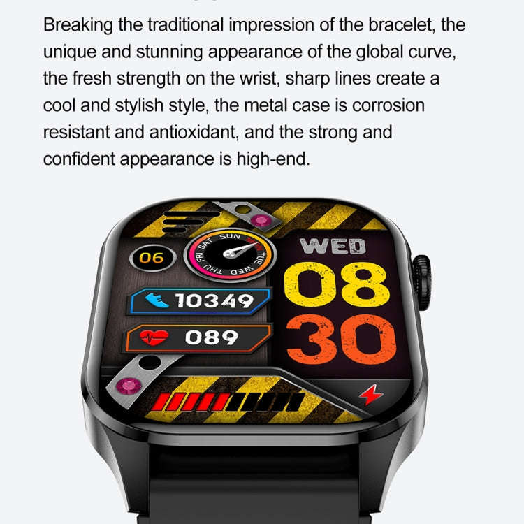 T98 2.04 inch IP68 Waterproof Bluetooth Call Smart Watch, Support Blood Oxygen Monitoring(Black)