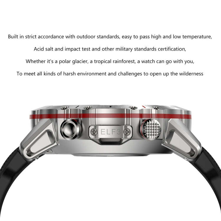 LEMFO ELF3 1.39 inch TFT Round Screen Outdoor Silicone Strap Smart Watch Supports Blood Oxygen Mo...