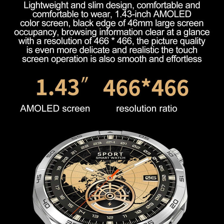 LEMFO HK4 1.43 inch AMOLED Round Screen Smart Watch Supports Bluetooth Calls(Green)