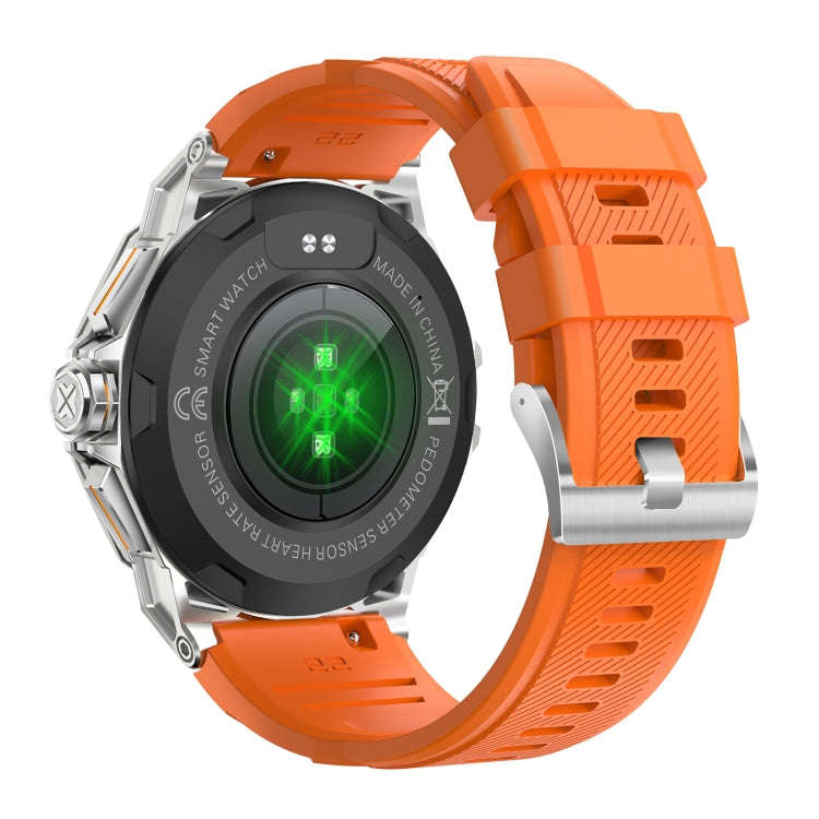 LEMFO K62 1.43 inch AMOLED Round Screen Smart Watch Supports Bluetooth Calls(Silver Orange)
