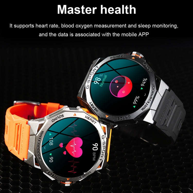 LEMFO K62 1.43 inch AMOLED Round Screen Smart Watch Supports Bluetooth Calls(Silver Orange)