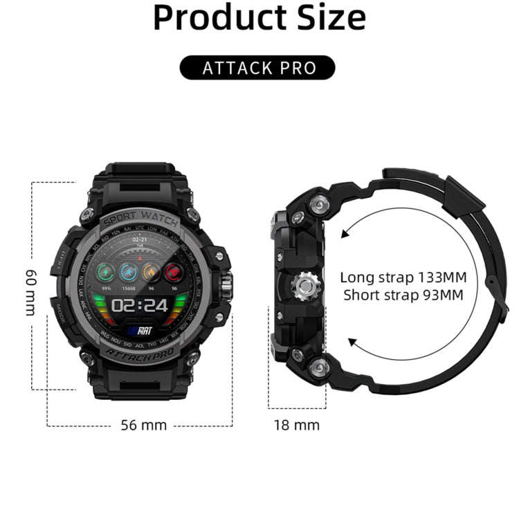 LOKMAT ATTACK Pro 1.39 inch BT5.1 Smart Sport Watch, Support Bluetooth Call / Sleep / Heart Rate ...