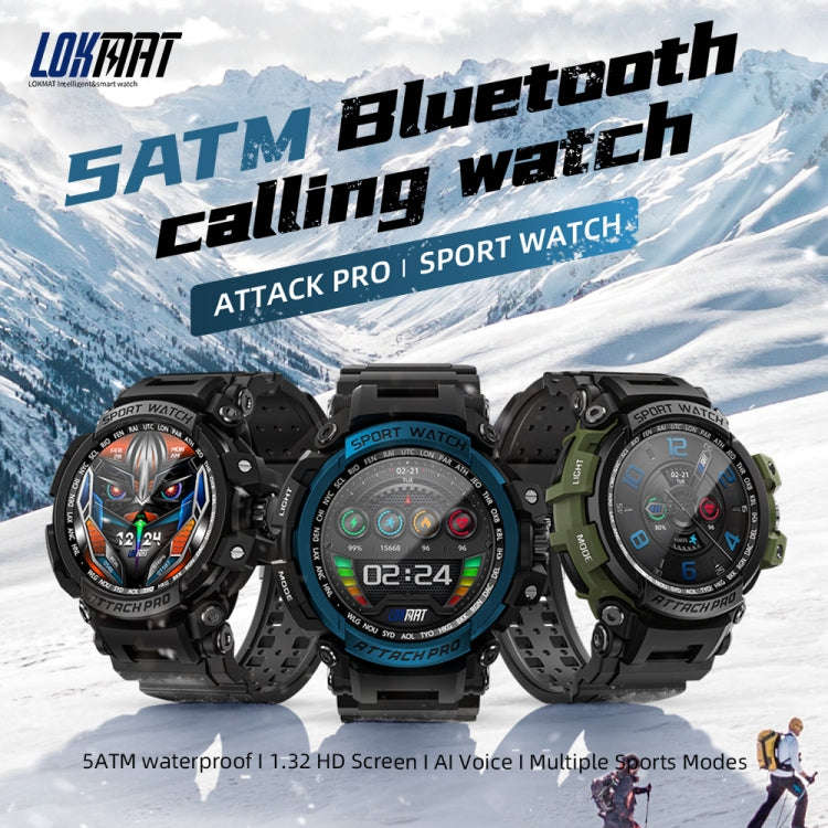 LOKMAT ATTACK Pro 1.32 inch BT5.1 Smart Sport Watch, Support Bluetooth Call / Sleep / Blood Oxyge...