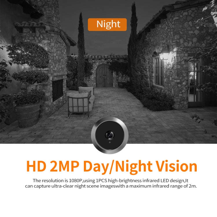 ESCAM C23 3.97 inch 1080p Smart Digital Door Concealed Viewer Wide Angle With Night Vision(Black)