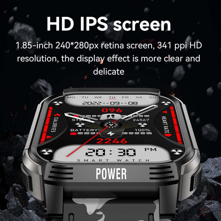 LEMFO LT08 1.85 inch TFT Screen Smart Watch Supports Bluetooth Calls(Gun Black)